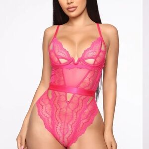 Lace Teddy - Pink